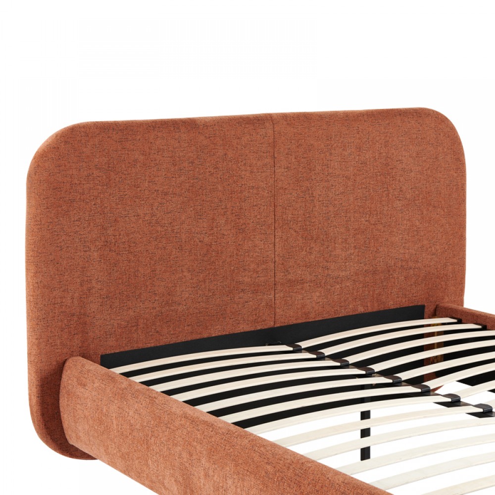Κρεβάτι Salena Pakoworld Terracotta Ύφασμα 160X200Εκ