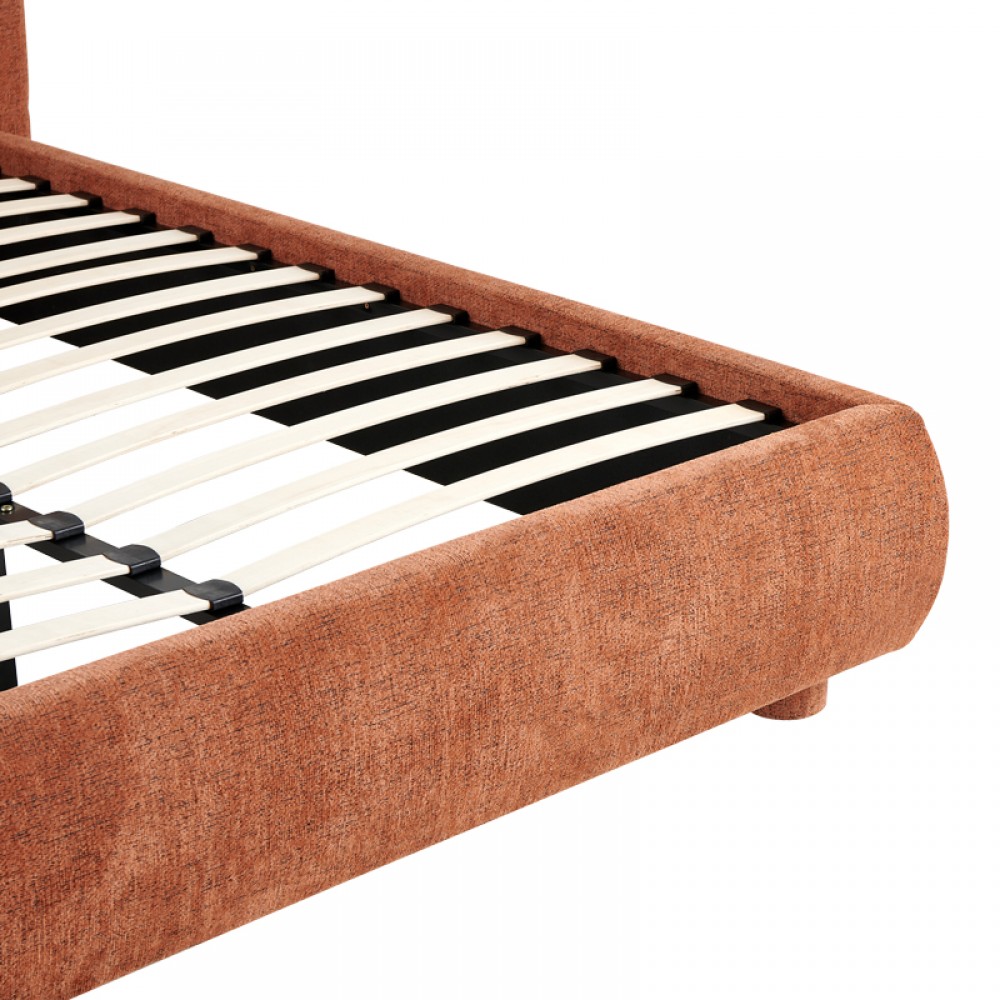 Κρεβάτι Salena Pakoworld Terracotta Ύφασμα 160X200Εκ
