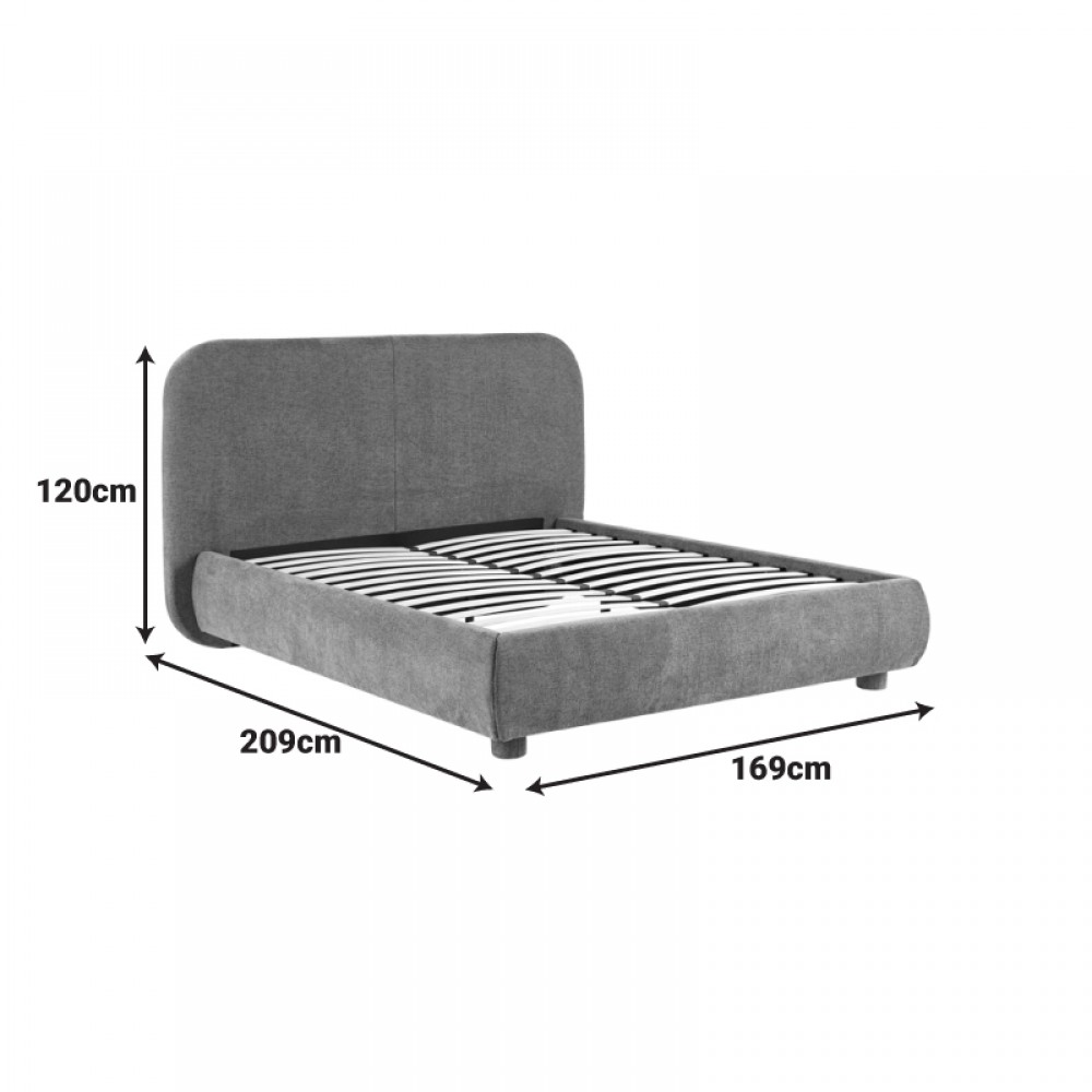 Κρεβάτι Salena Pakoworld Terracotta Ύφασμα 160X200Εκ