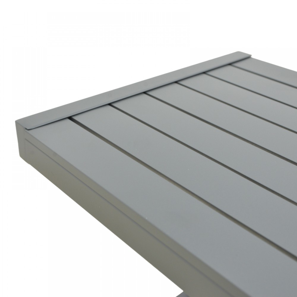 Τραπέζι Aether Pakoworld Ανθρακί Αλουμίνιο 37.5X36.5X53Εκ