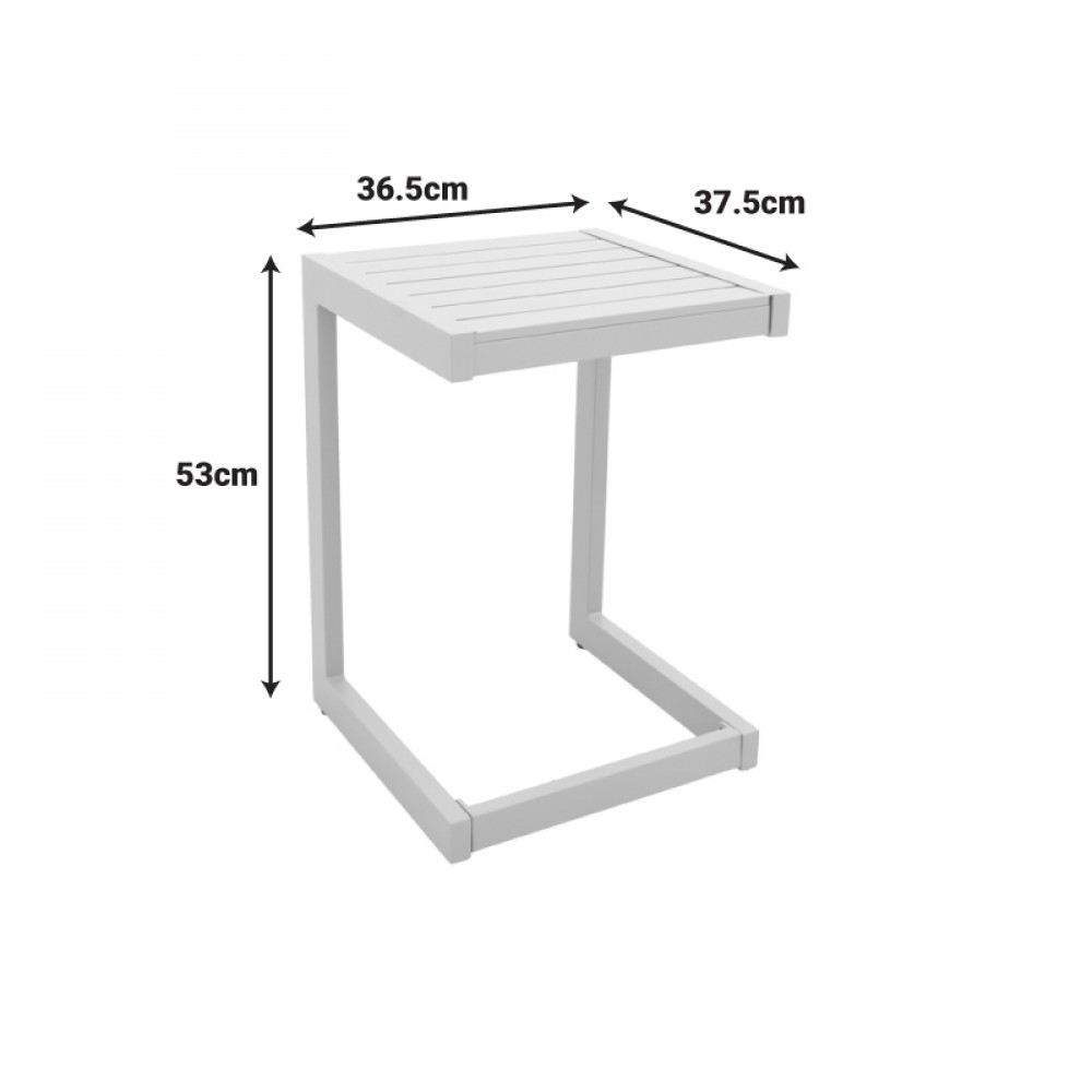 Τραπέζι Aether Pakoworld Ανθρακί Αλουμίνιο 37.5X36.5X53Εκ