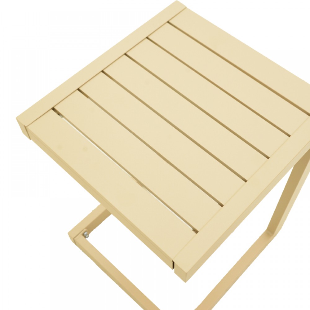 Τραπέζι Aether Pakoworld Cappuccino Αλουμίνιο 37.5X36.5X53Εκ
