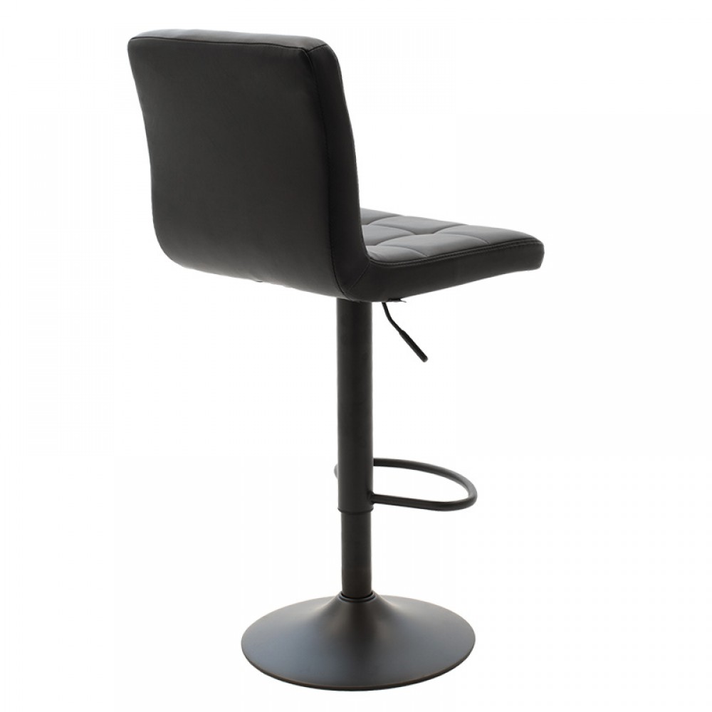 Σκαμπό Μπαρ Remina Pakoworld Πτυσσόμενο Μαύρο Pu-Βάση Μαύρο Μέταλλο 44X44X112Εκ
