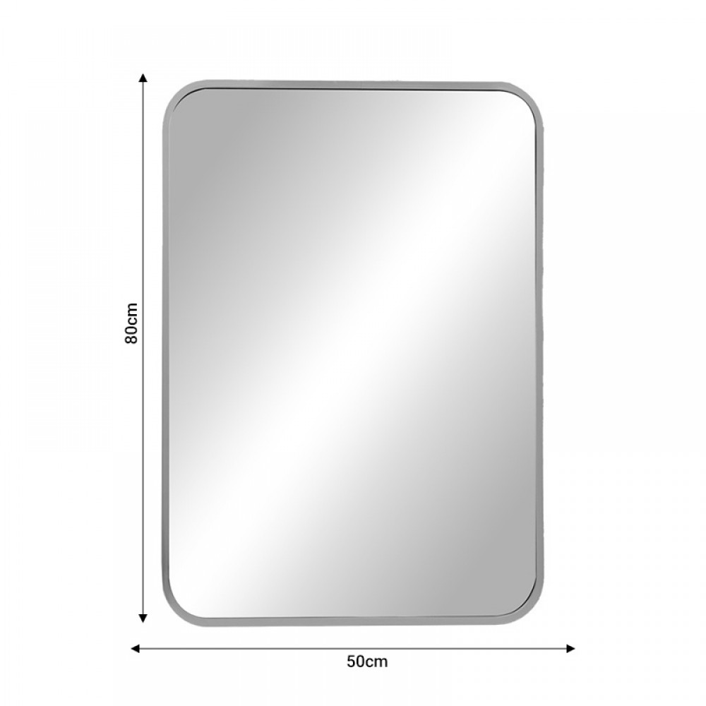 Καθρέπτης Classy Pakoworld Ασημί Αλουμίνιο 50X2.5X80Εκ