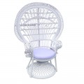 Πολυθρόνα Dorothy Inart Με Λευκό Μαξιλάρι-Λευκό Rattan 115X53X147Εκ