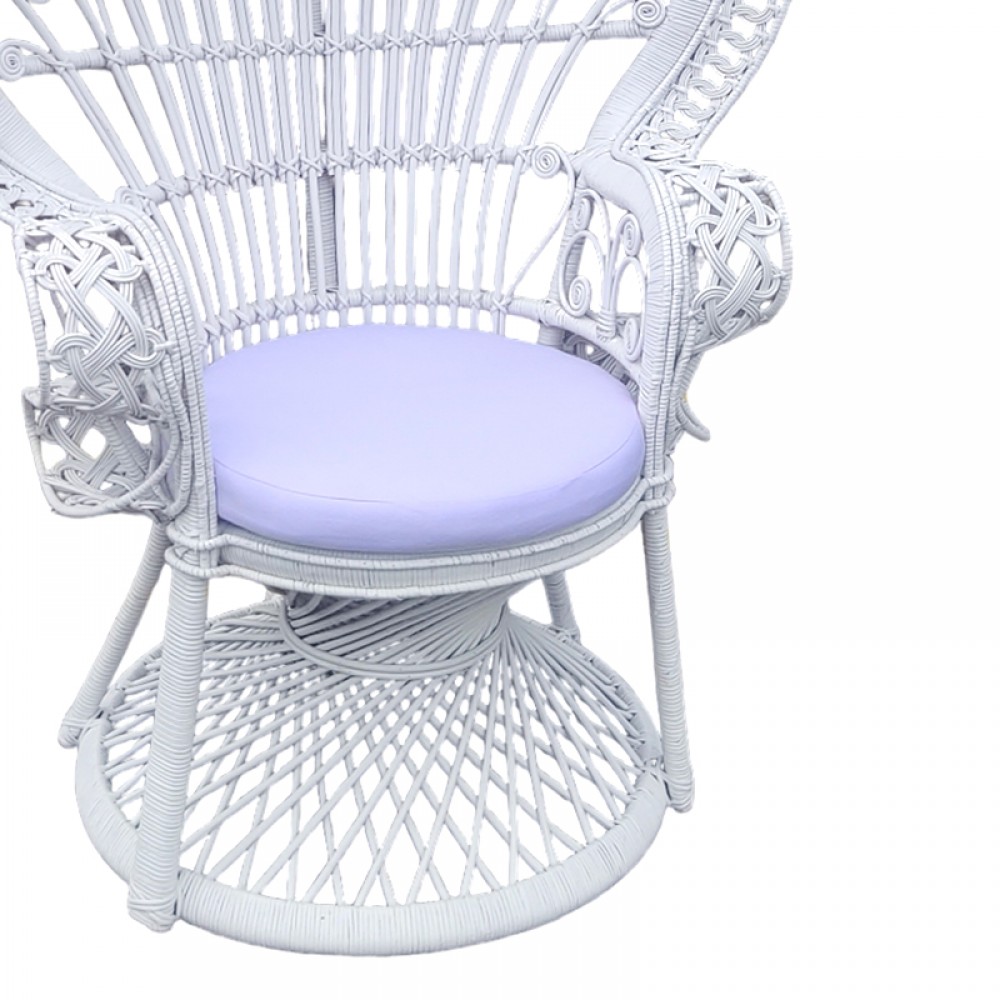 Πολυθρόνα Dorothy Inart Με Λευκό Μαξιλάρι-Λευκό Rattan 115X53X147Εκ