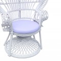 Πολυθρόνα Dorothy Inart Με Λευκό Μαξιλάρι-Λευκό Rattan 115X53X147Εκ