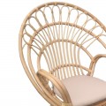 Πολυθρόνα Boloni Inart Με Μπεζ Μαξιλάρι-Φυσικό Rattan 96X70X120Εκ