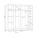 Ντουλάπα Ρούχων Closet Pakoworld Τετράφυλλη Sonoma Oak-Λευκό Μελαμίνης 200X61.5X190.5Εκ