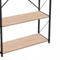 Βιβλιοθήκη Tikilmo Pakoworld Oak Μελαμίνης-Μαύρο Μέταλλο 88X34X180Εκ