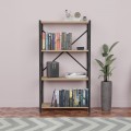Βιβλιοθήκη Jackrey Pakoworld Oak Μελαμίνης-Μαύρο Μέταλλο 63X30X114Εκ