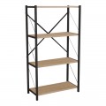 Βιβλιοθήκη Jackrey Pakoworld Oak Μελαμίνης-Μαύρο Μέταλλο 63X30X114Εκ