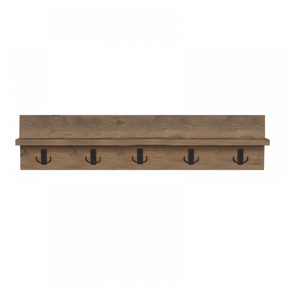 Κρεμάστρα Τοίχου Esform Pakoworld Oak Μελαμίνης 80X11X18Εκ