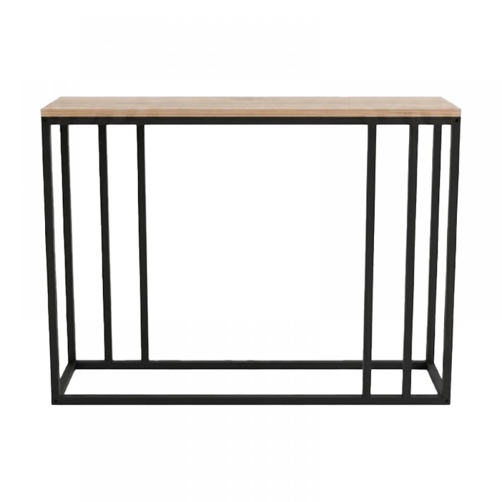 Κονσόλα Cansbia Pakoworld Oak Με Μαύρο Μέταλλο 100X25X75Εκ