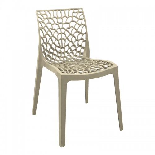 Καρέκλα Στοιβαζόμενη Hush Pakoworld Pp Σε Cappuccino Απόχρωση 41X53X80.5Εκ