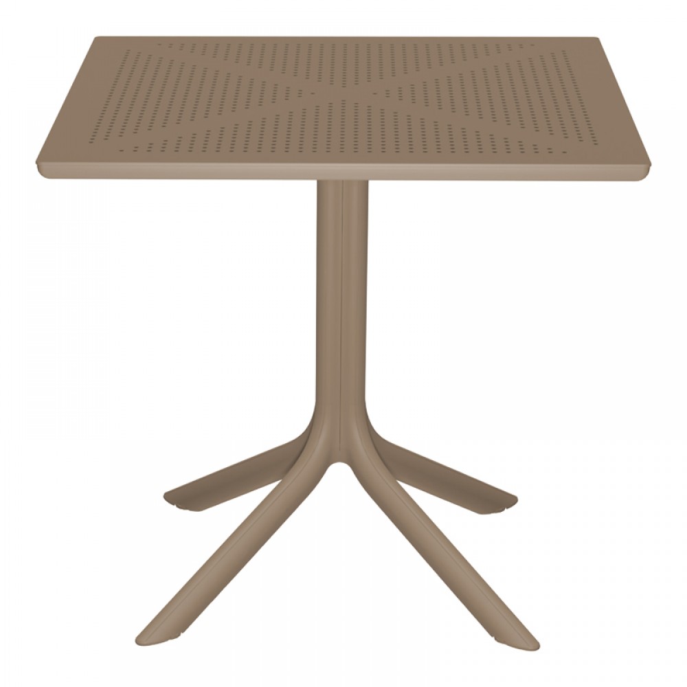Τραπέζι Groovy Pakoworld Διατρητο Pp Cappuccino 80X80X74Εκ