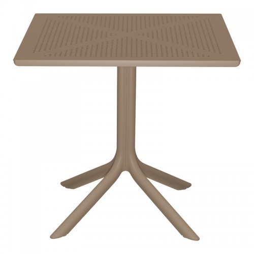 Τραπέζι Groovy Pakoworld Διατρητο Pp Cappuccino 80X80X74Εκ
