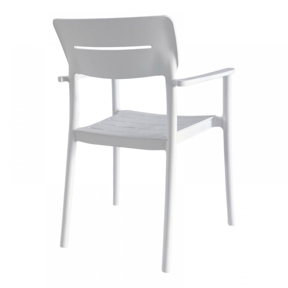 Πολυθρόνα Pilma Pakoworld Λευκό Pp 57X54X82Εκ