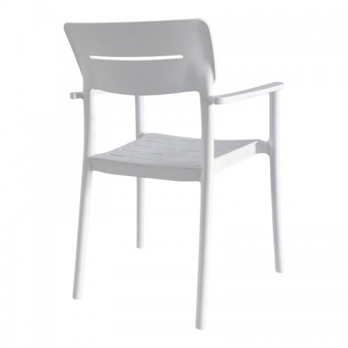 Πολυθρόνα Pilma Pakoworld Λευκό Pp 57X54X82Εκ