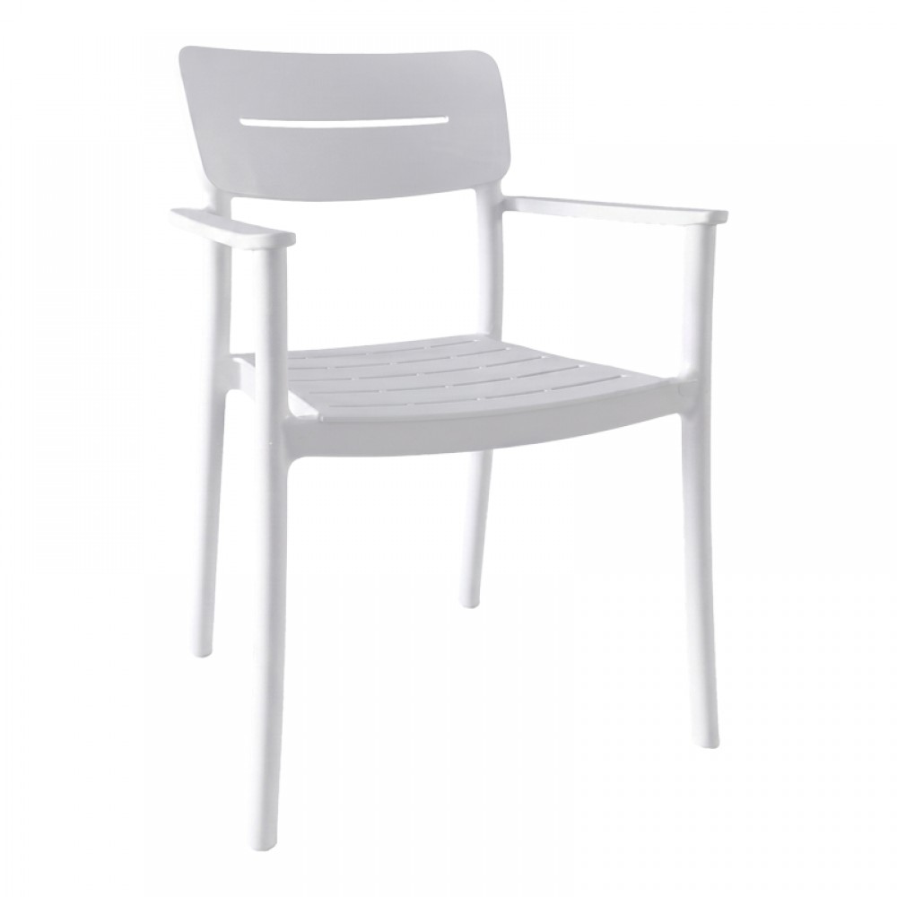 Πολυθρόνα Pilma Pakoworld Λευκό Pp 57X54X82Εκ