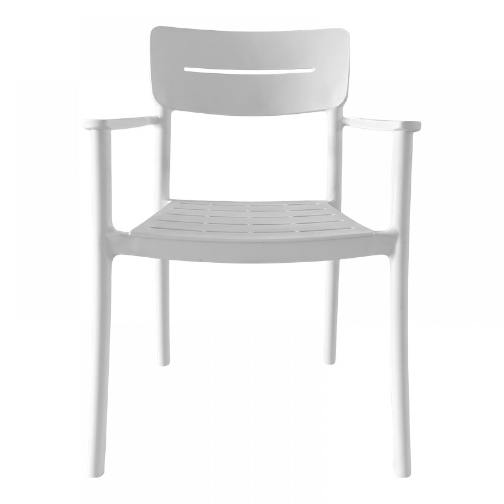 Πολυθρόνα Pilma Pakoworld Λευκό Pp 57X54X82Εκ
