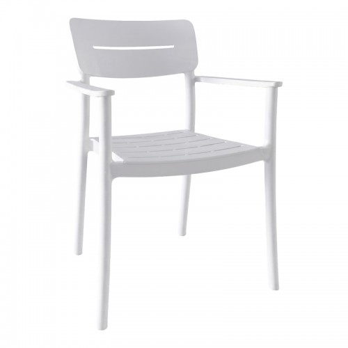 Πολυθρόνα Pilma Pakoworld Λευκό Pp 57X54X82Εκ