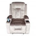 Πολυθρόνα Relax Με Μηχανισμό Massage Gessel Pakoworld Βελούδο Σε Γκρι Απόχρωση 80X90X98Εκ