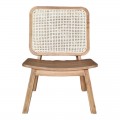 Πολυθρόνα Viborg Pakoworld Φυσικό Teak Ξύλο-Φυσικό Rattan 60X75X87Εκ