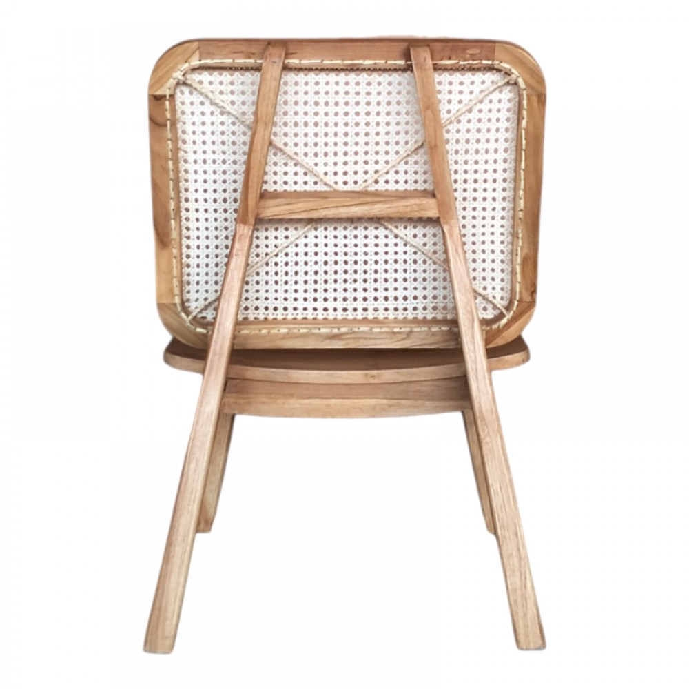Πολυθρόνα Viborg Pakoworld Φυσικό Teak Ξύλο-Φυσικό Rattan 60X75X87Εκ