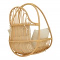 Κρεμαστή Κούνια Jorg Pakoworld Φυσικό Rattan-Κρεμ Μαξιλάρι 80X59X105Εκ