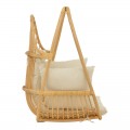 Κρεμαστή Κούνια Jorg Pakoworld Φυσικό Rattan-Κρεμ Μαξιλάρι 80X59X105Εκ