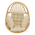 Κρεμαστή Κούνια Jorg Pakoworld Φυσικό Rattan-Κρεμ Μαξιλάρι 80X59X105Εκ