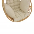 Κρεμαστή Κούνια Jorg Pakoworld Φυσικό Rattan-Κρεμ Μαξιλάρι 80X59X105Εκ