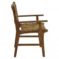 Πολυθρόνα Refane Pakoworld Φυσικό Teak Ξύλο-Ψάθα 55X60X85Εκ