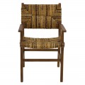 Πολυθρόνα Refane Pakoworld Φυσικό Teak Ξύλο-Ψάθα 55X60X85Εκ