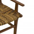 Πολυθρόνα Refane Pakoworld Φυσικό Teak Ξύλο-Ψάθα 55X60X85Εκ
