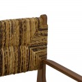 Πολυθρόνα Refane Pakoworld Φυσικό Teak Ξύλο-Ψάθα 55X60X85Εκ