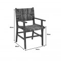 Πολυθρόνα Refane Pakoworld Φυσικό Teak Ξύλο-Ψάθα 55X60X85Εκ