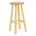 Σκαμπό Μπαρ Nusiwo Pakoworld Teak Ξύλο Σε Φυσική Απόχρωση Φ35X70Εκ