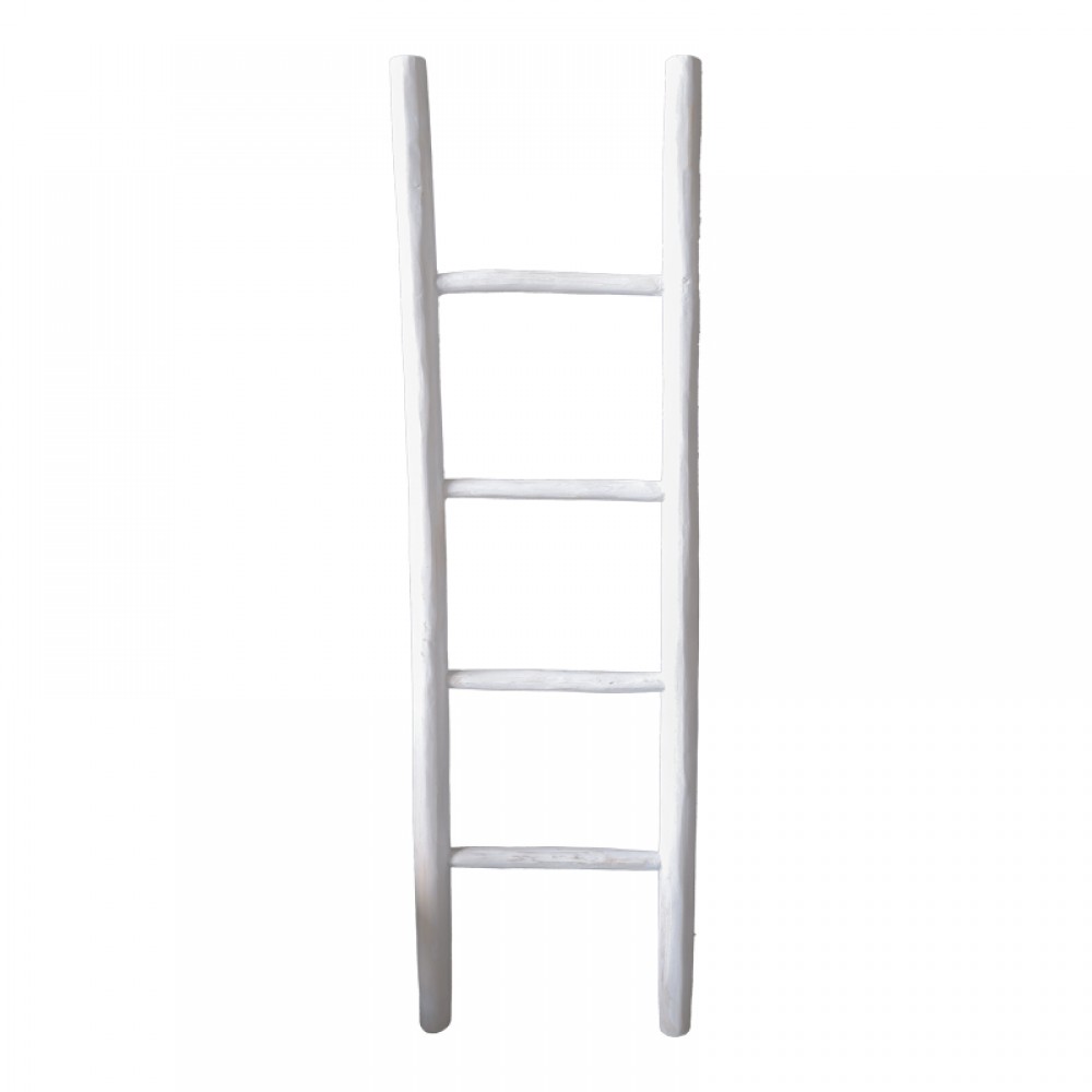 Σκάλα Morjeve Pakoworld Teak Ξύλο Σε White Wash Απόχρωση 45X6X150Εκ