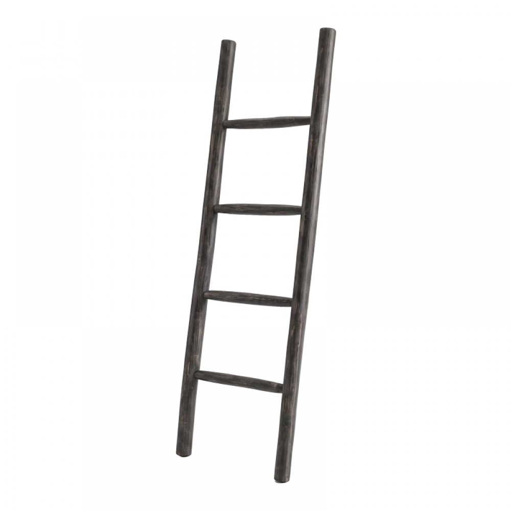 Σκάλα Morjeve Pakoworld Μαύρο Teak Ξύλο 45X6X150Εκ