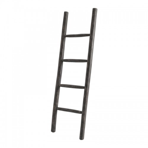 Σκάλα Morjeve Pakoworld Μαύρο Teak Ξύλο 45X6X150Εκ
