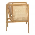 Πολυθρόνα Jenta Pakoworld Teak Ξύλο Με Rattan Σε Φυσική Απόχρωση Και Μπεζ Μαξιλάρι 72X67X92Εκ