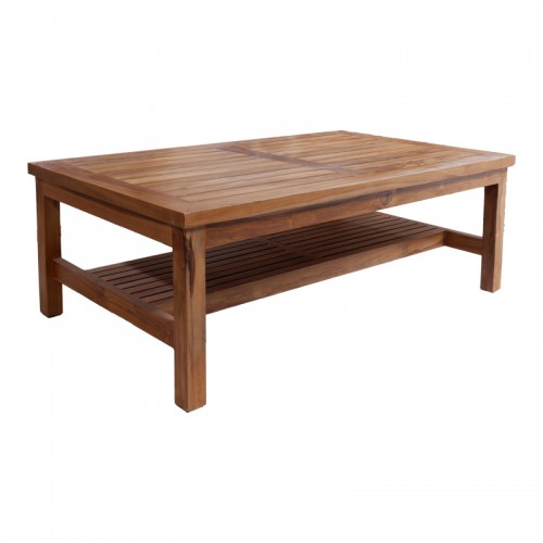Τραπέζι Σαλονιού Louf Pakoworld Καρυδί Teak Ξύλο 120X70X40Εκ