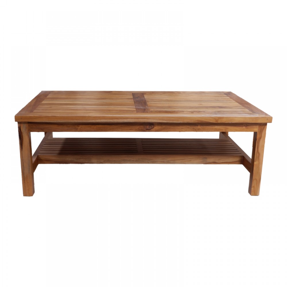 Τραπέζι Σαλονιού Louf Pakoworld Καρυδί Teak Ξύλο 120X70X40Εκ