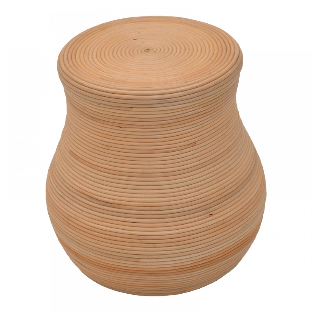 Σκαμπό Bulaten Inart Rattan Σε Φυσική Απόχρωση Φ45X45Εκ