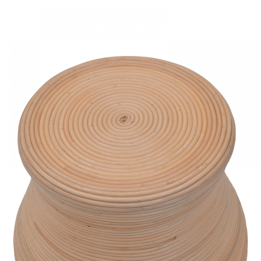 Σκαμπό Bulaten Inart Rattan Σε Φυσική Απόχρωση Φ45X45Εκ