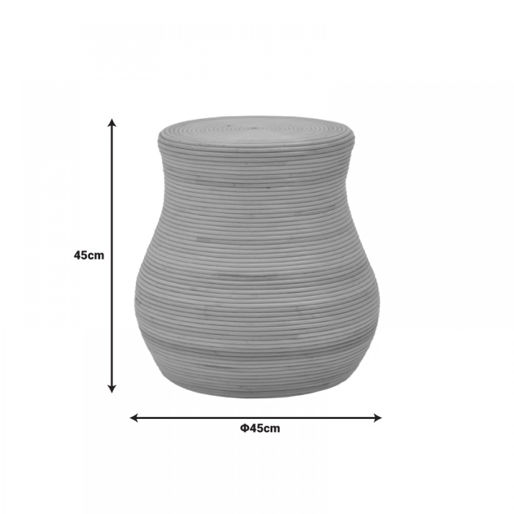 Σκαμπό Bulaten Inart Rattan Σε Φυσική Απόχρωση Φ45X45Εκ