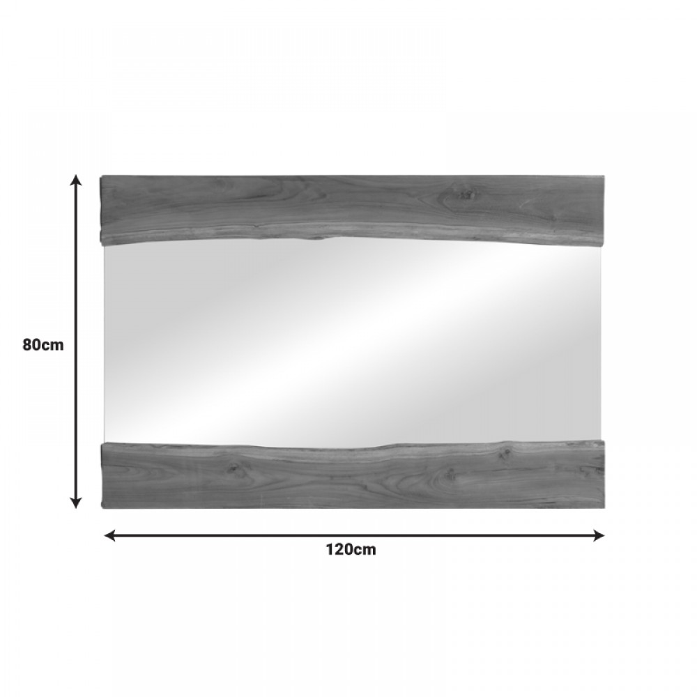 Καθρέπτης Riverine Pakoworld Teak Ξύλο Σε Φυσική Απόχρωση 120X80X4Εκ