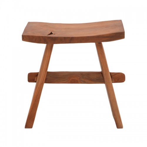 Σκαμπό Shogun Pakoworld Teak Ξύλο Σε Φυσική Απόχρωση 46X28X46Εκ
